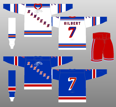 New York Rangers 1972-73 uniforms